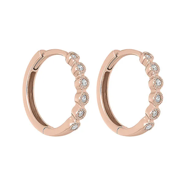 14KT ROSE GOLD DIAMOND (1/6CTW) EARRING