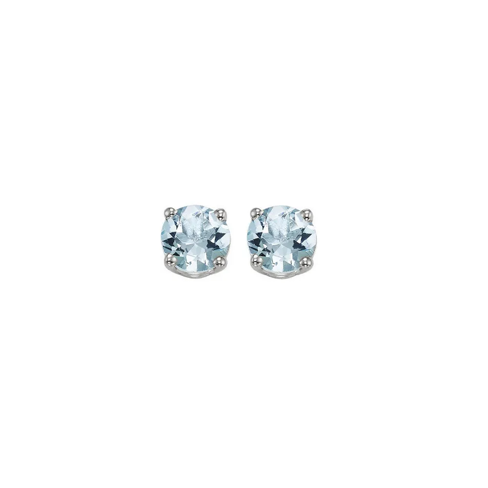 14KT WHITE GOLD AQUAMARINE (7/8 CTW) EARRING