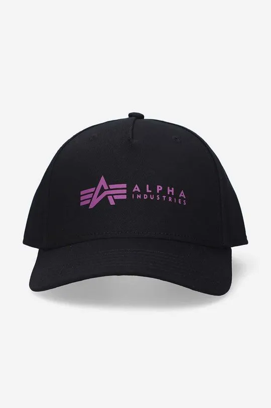 Alpha Industries cotton baseball cap black color