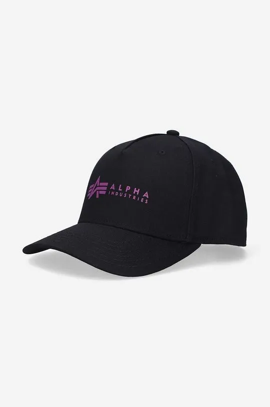 Alpha Industries cotton baseball cap black color