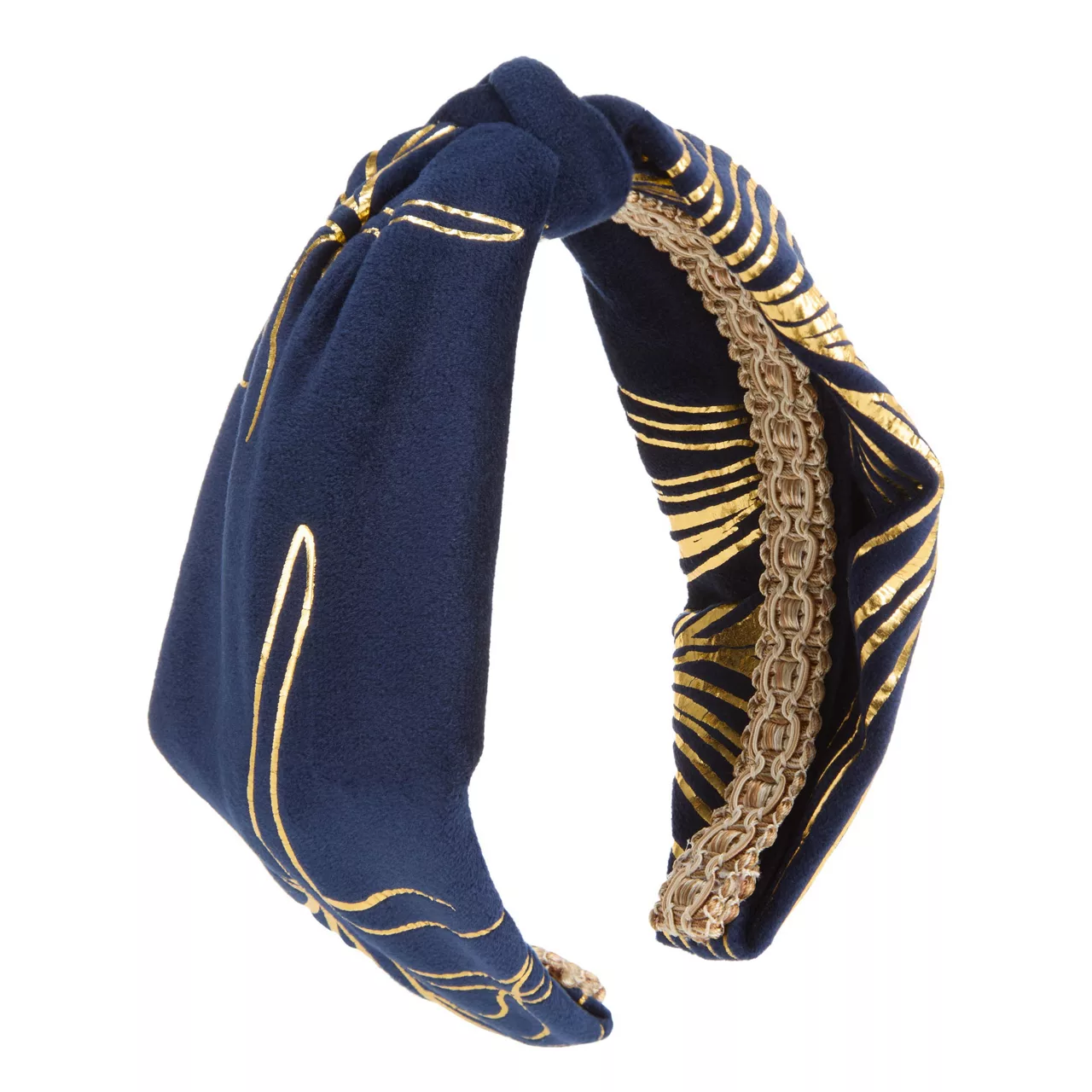 AOIFE MULLANE Turban Printed Headband - Navy