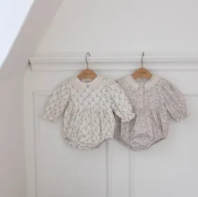 Baby Lace Detail Soft Brushed Fabric Romper (3m-18m) - 2 Colors