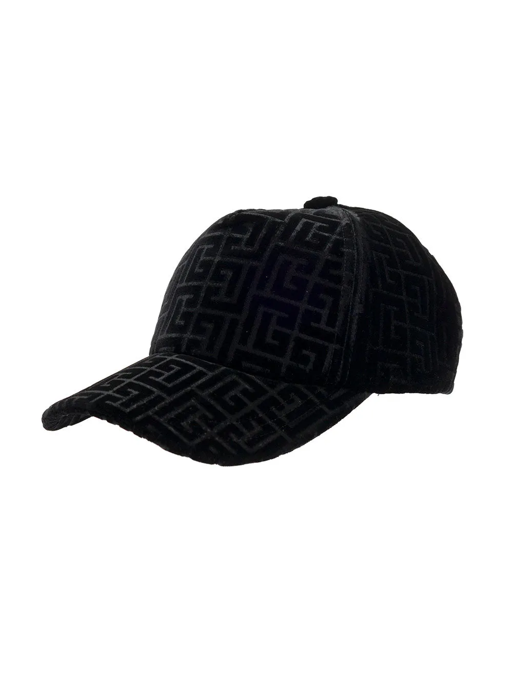 Balmain Curved Peak Monogram Printed Baseball Cap