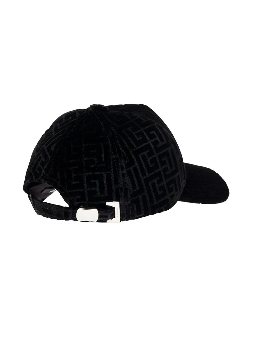 Balmain Curved Peak Monogram Printed Baseball Cap