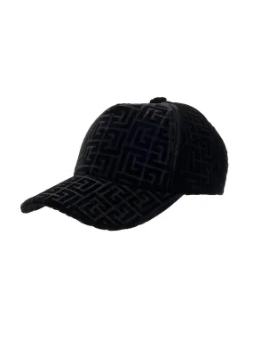 Balmain Curved Peak Monogram Printed Baseball Cap