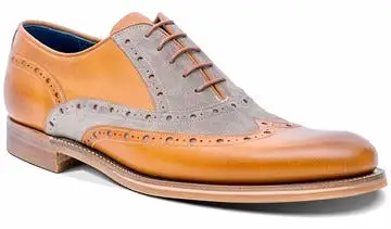 Barker Abingdon Brogue Shoe - Chestnut Calf/Polo Suede