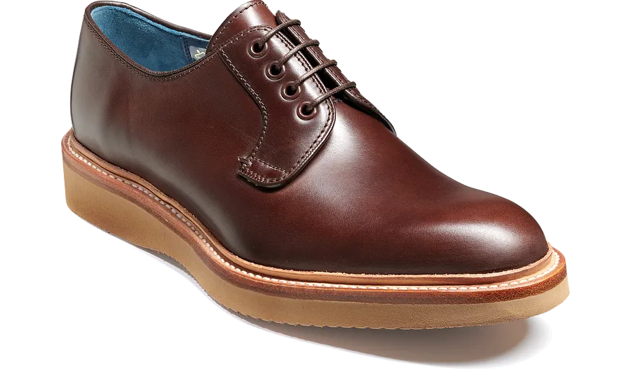 Barker Dean Derby Shoe  - Chocolate Hand Painted