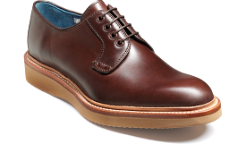 Barker Dean Derby Shoe  - Chocolate Hand Painted