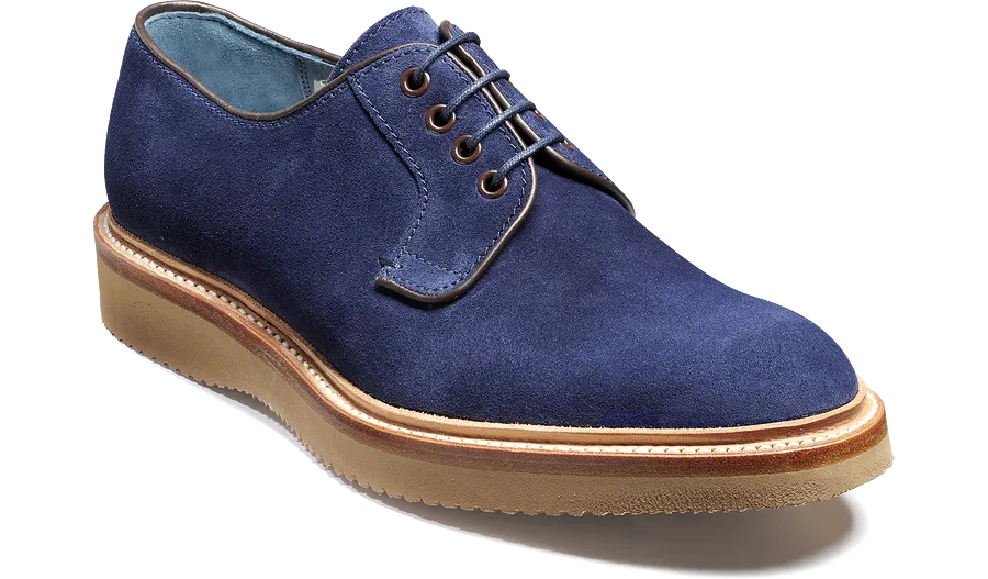 Barker Dean Derby Shoe  - Navy Suede