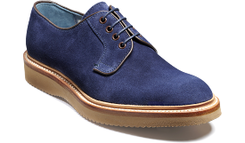 Barker Dean Derby Shoe  - Navy Suede