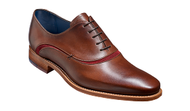 Barker Emerson Oxford Shoe - Walnut Calf / Burgundy Suede