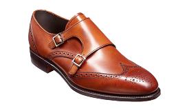 Barker Fleet Double Monk Leather Shoe- Antique Rosewood Calf