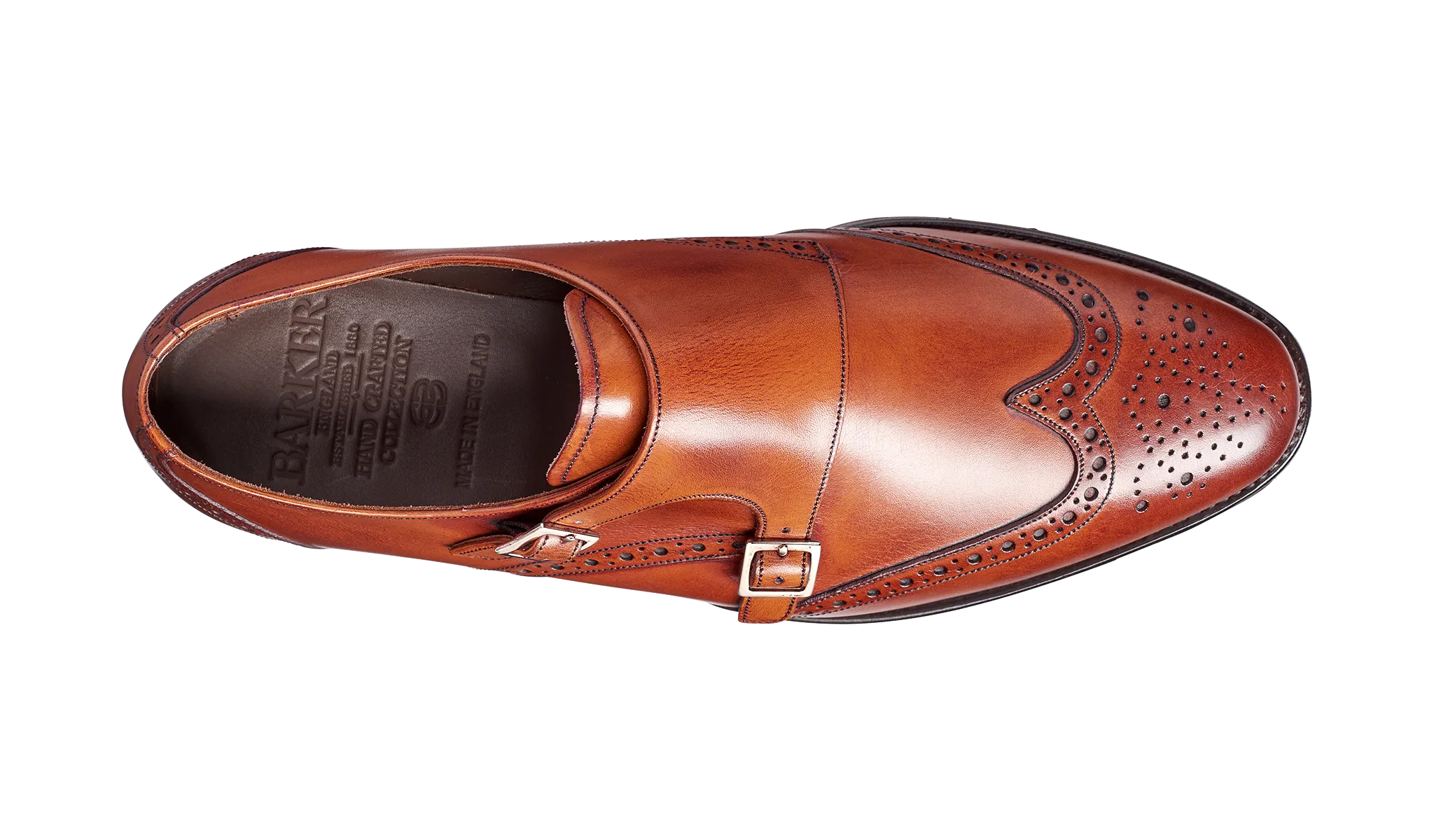 Barker Fleet Double Monk Leather Shoe- Antique Rosewood Calf