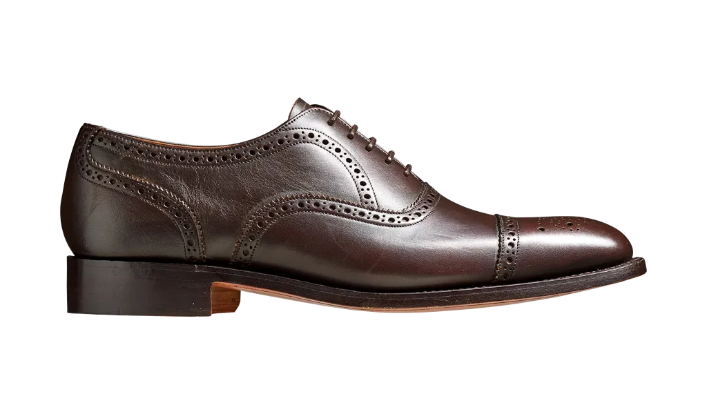 Barker Mirfield Oxford Semi Brogue Shoe - Expresso Calf