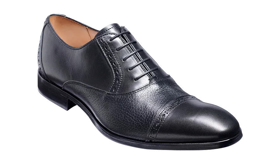 Barker Ramsgate Toe-Cap Oxford Shoe -  Black Calf