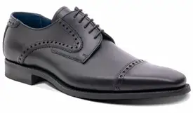 Barker Stewart Brogue Toe-Cap Shoe - Black Calf