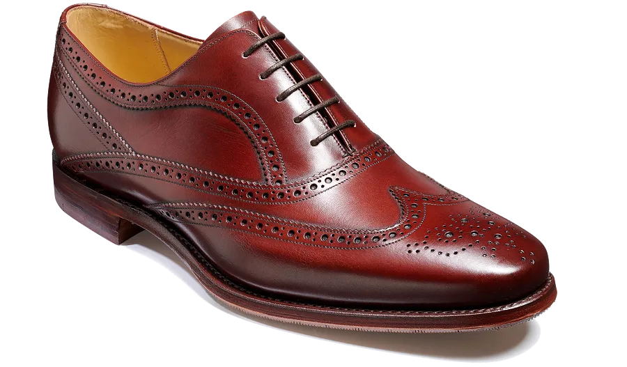 Barker Turing Brogue Shoe - Cherry Calf