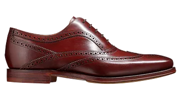 Barker Turing Brogue Shoe - Cherry Calf