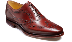 Barker Turing Brogue Shoe - Cherry Calf