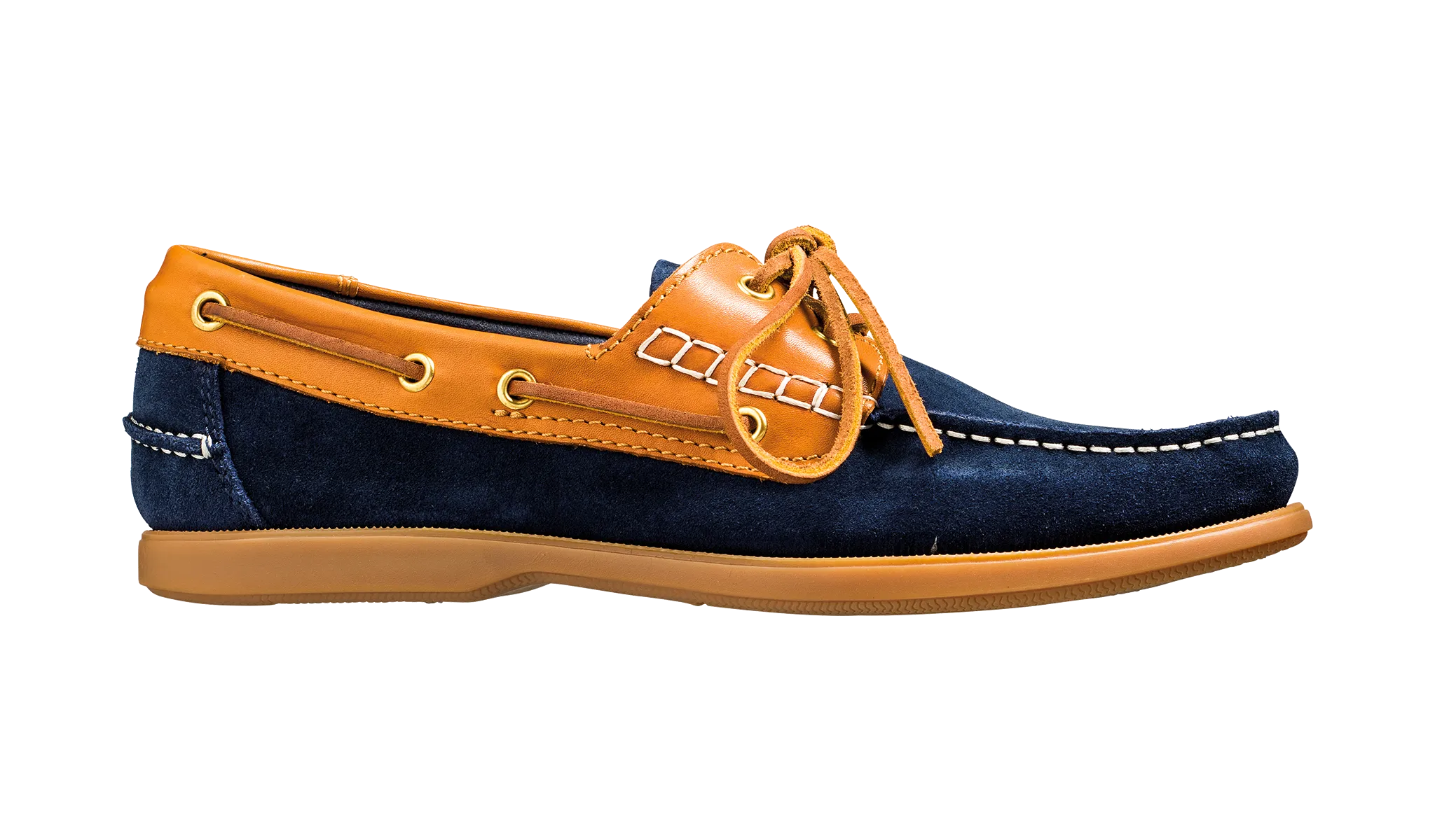 Barker Wallis Moccasin Shoe - Navy Suede/Cedar