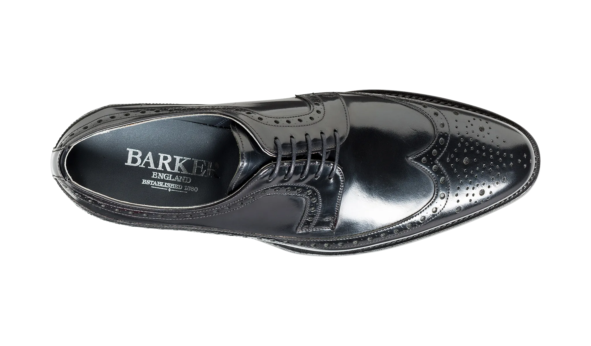 Barker Woodbridge Classic Oxford brogue - Black High-Shine