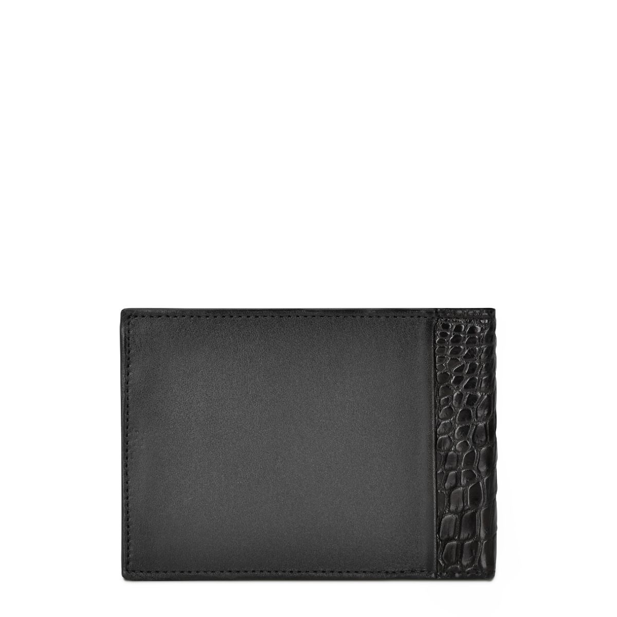 BC003NL - Cuadra black classic niloticus exotic bifold wallet for men.