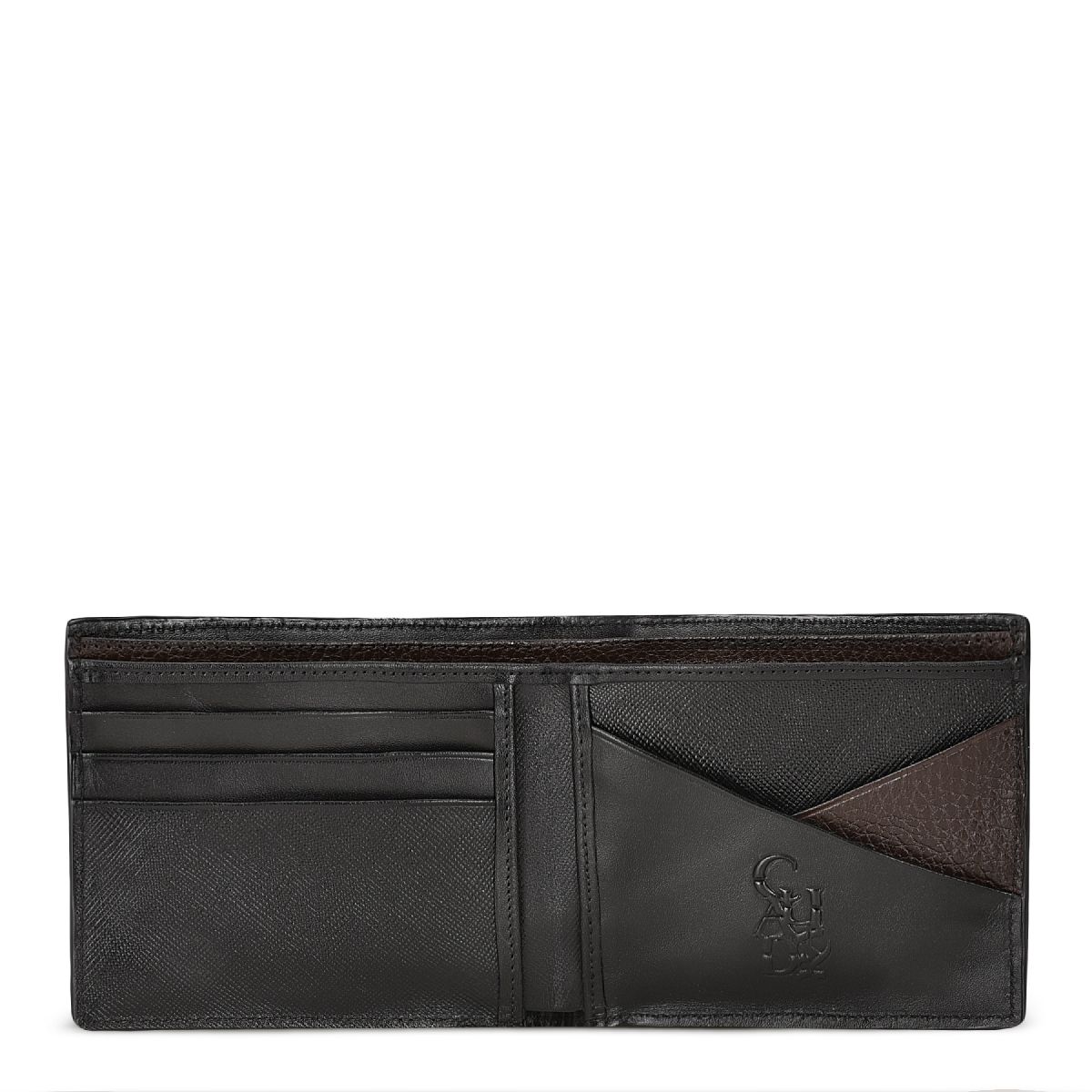 BC012NL - Cuadra black exotic bifold wallet in niloticus leather for men