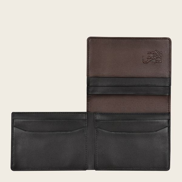 BC014VE - Cuadra chocolate deer leather bi fold wallet for men