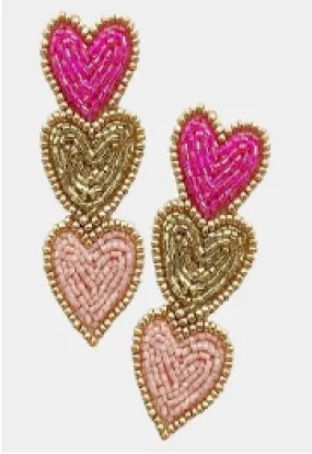 Beaded Heart Earring