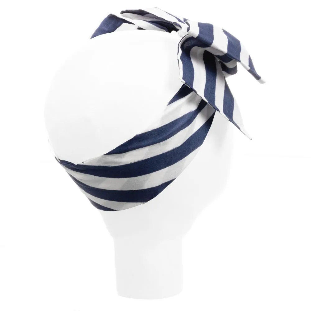 Blue & White Striped Headband