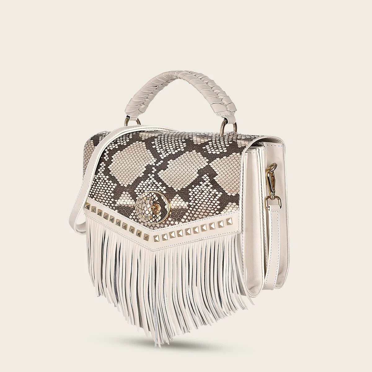 BOD87PI - Cuadra white western fashion python bag for women