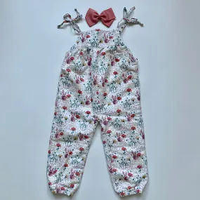 Bonnet A Pompon Linen Floral Romper: 2 Years