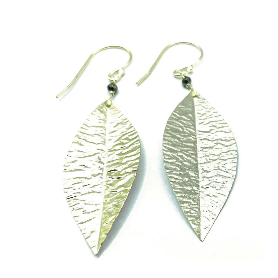 Cabo Leaf Earring in Pyrite and Gold