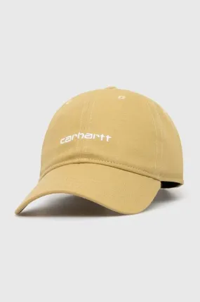 Carhartt WIP cotton baseball cap Canvas Script Cap beige color I028876.22WXX