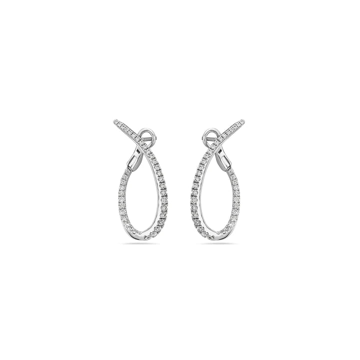 CHARLES KRYPELL Diamond Twisted Hoop Earring