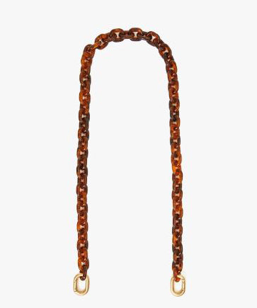 Clare V. Shoulder Strap - Tortoise Mini Round Resin