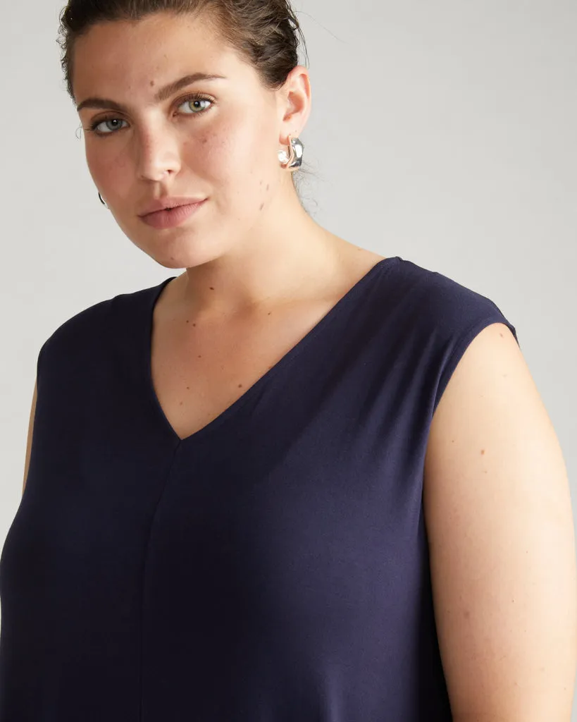 Claremont Liquid Jersey Sheath Dress - Midnight