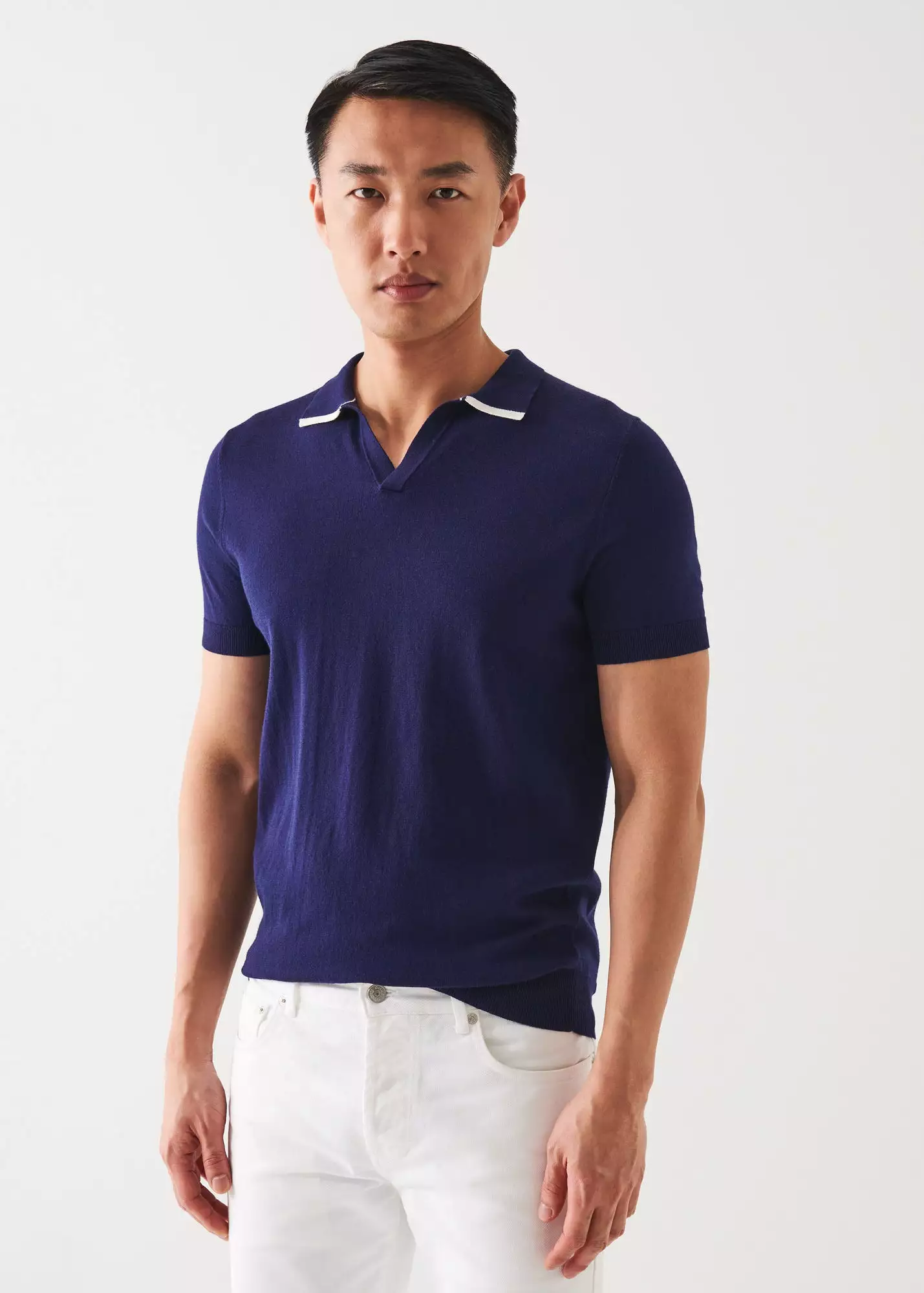 COTTON BLEND OPEN POLO