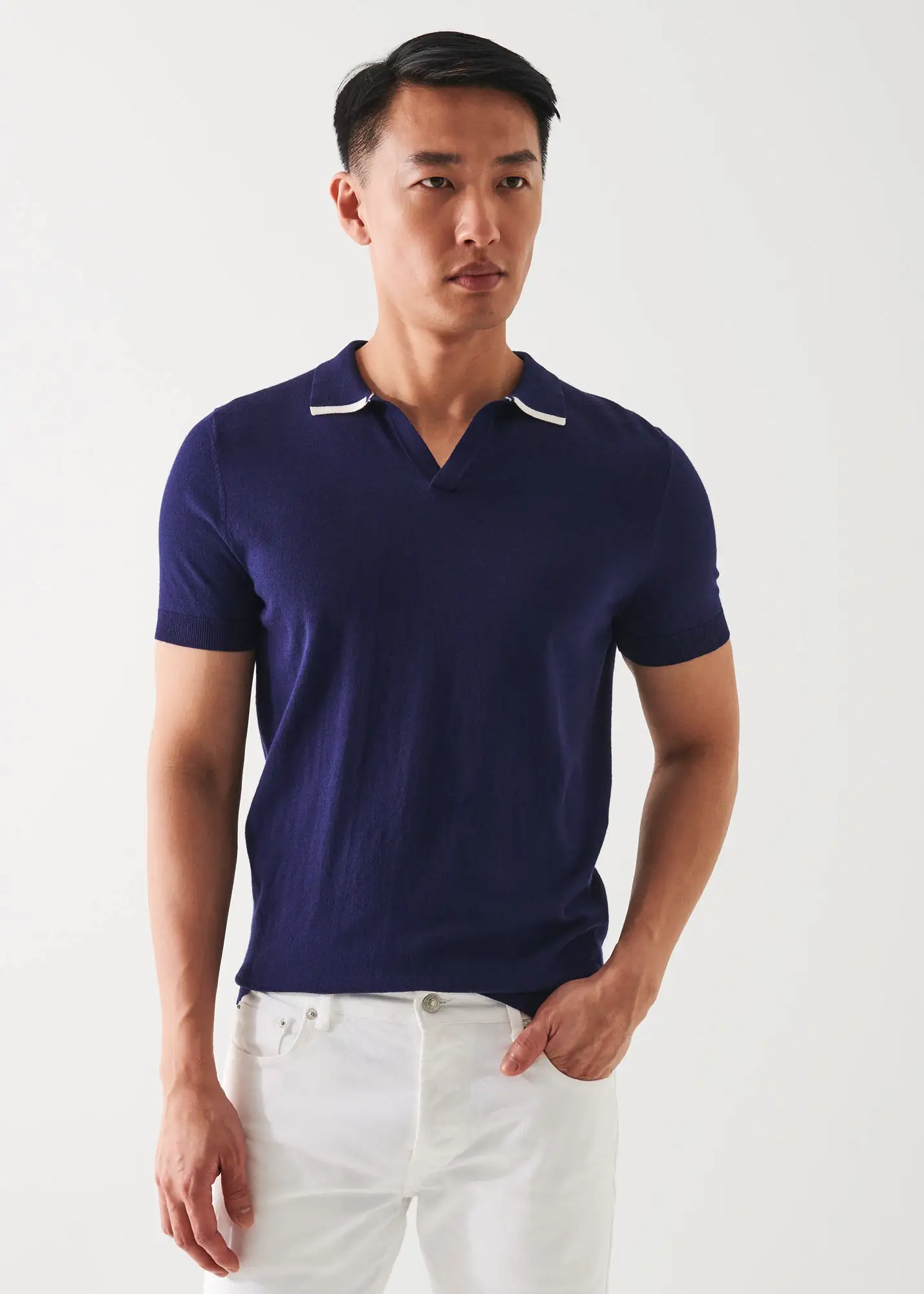 COTTON BLEND OPEN POLO