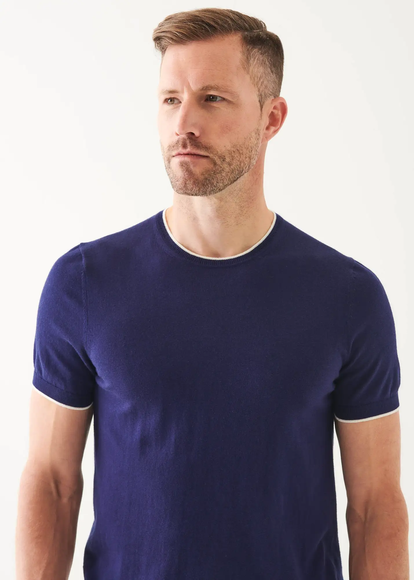 COTTON BLEND SHORT SLEEVE CREWNECK