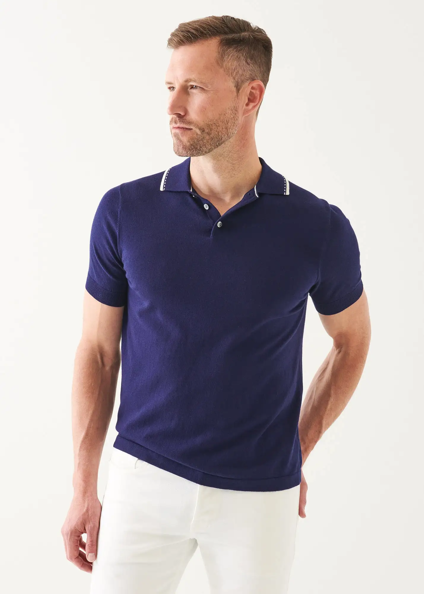 COTTON BLEND TIPPED POLO