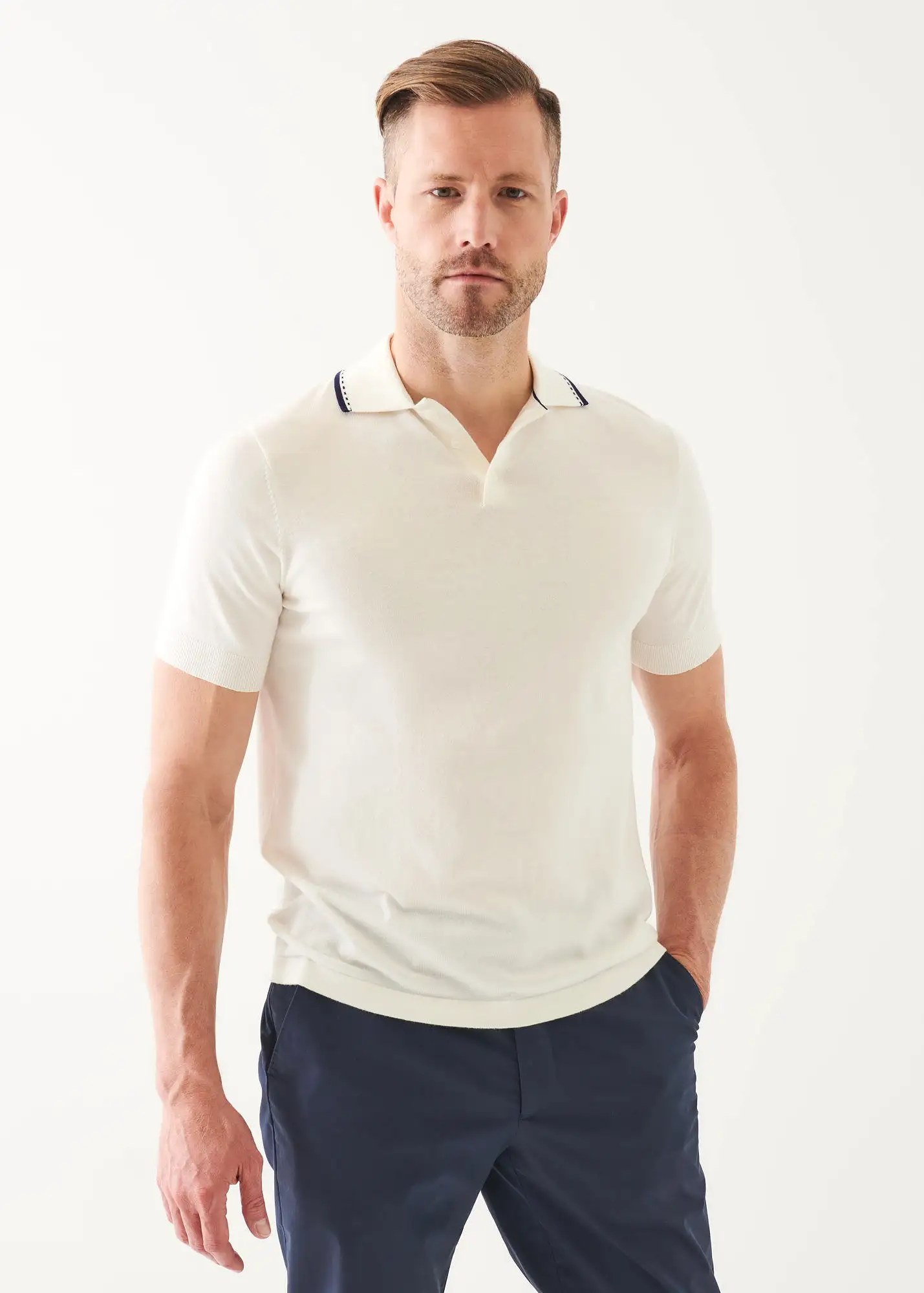 COTTON BLEND TIPPED POLO