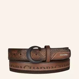 CS551PI - Cuadra brown casual western python skin belt for men.