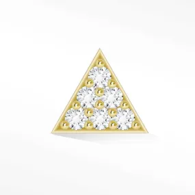 Diamond Flat Back Earring Medium Pyramid 14k Yellow