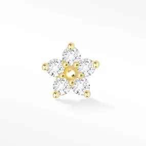 Diamond Flat Back Earring Small Buttercup 14k Yellow