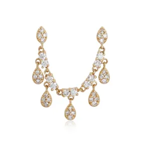 ELIZABETH  DOUBLE HOLE DIAMOND DROP EARRING