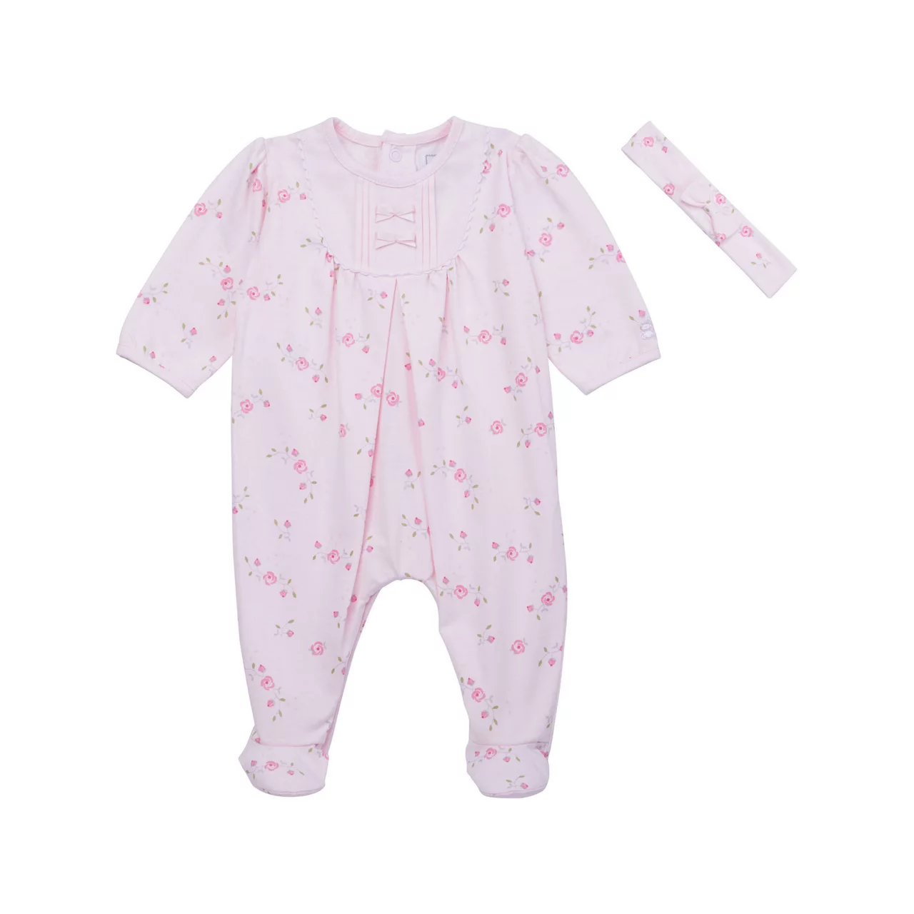 EMILE ET ROSE Hyacinth Two-Piece Babygrow and Headband Set - Light Pink