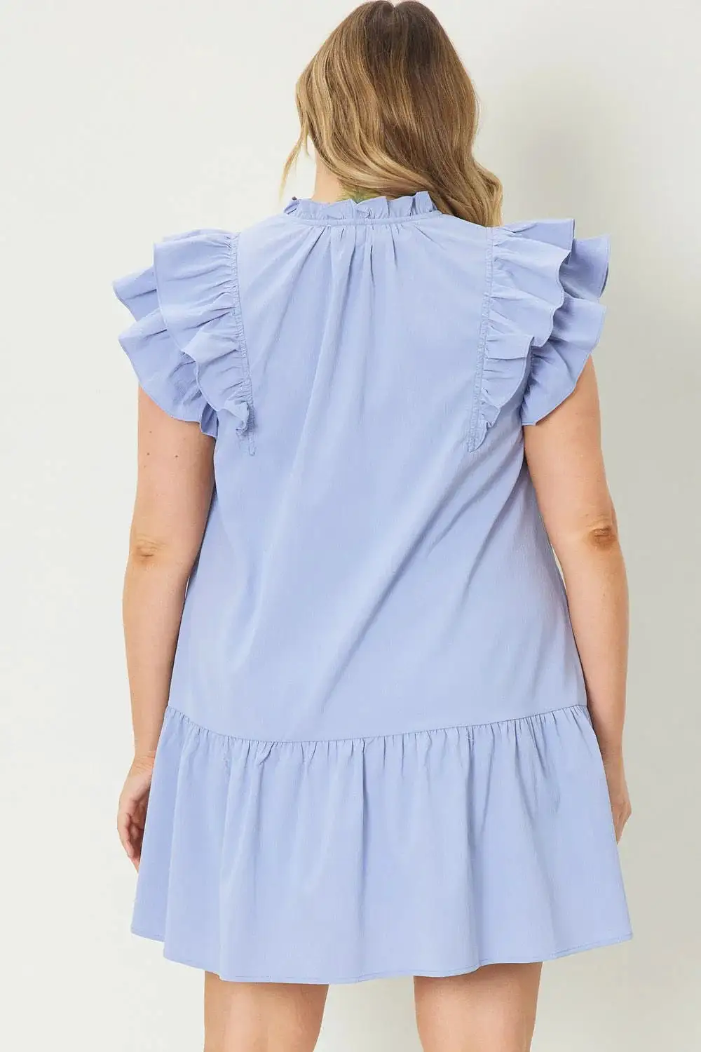 Entro Front Tie Ruffle Dress