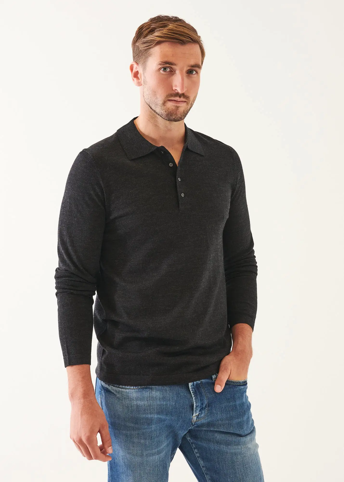 EXTRA-FINE MERINO BUTTON POLO