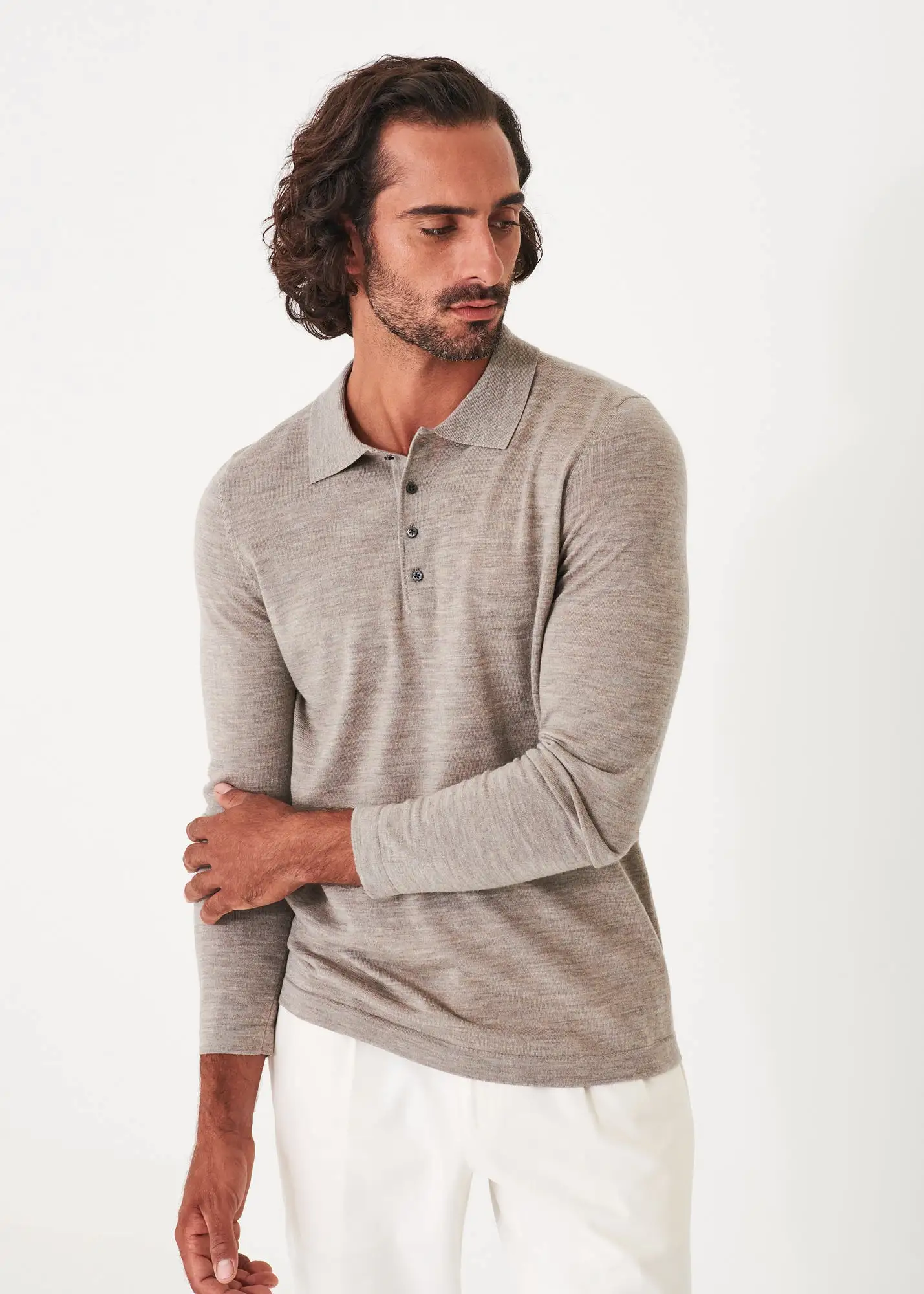 EXTRA-FINE MERINO BUTTON POLO